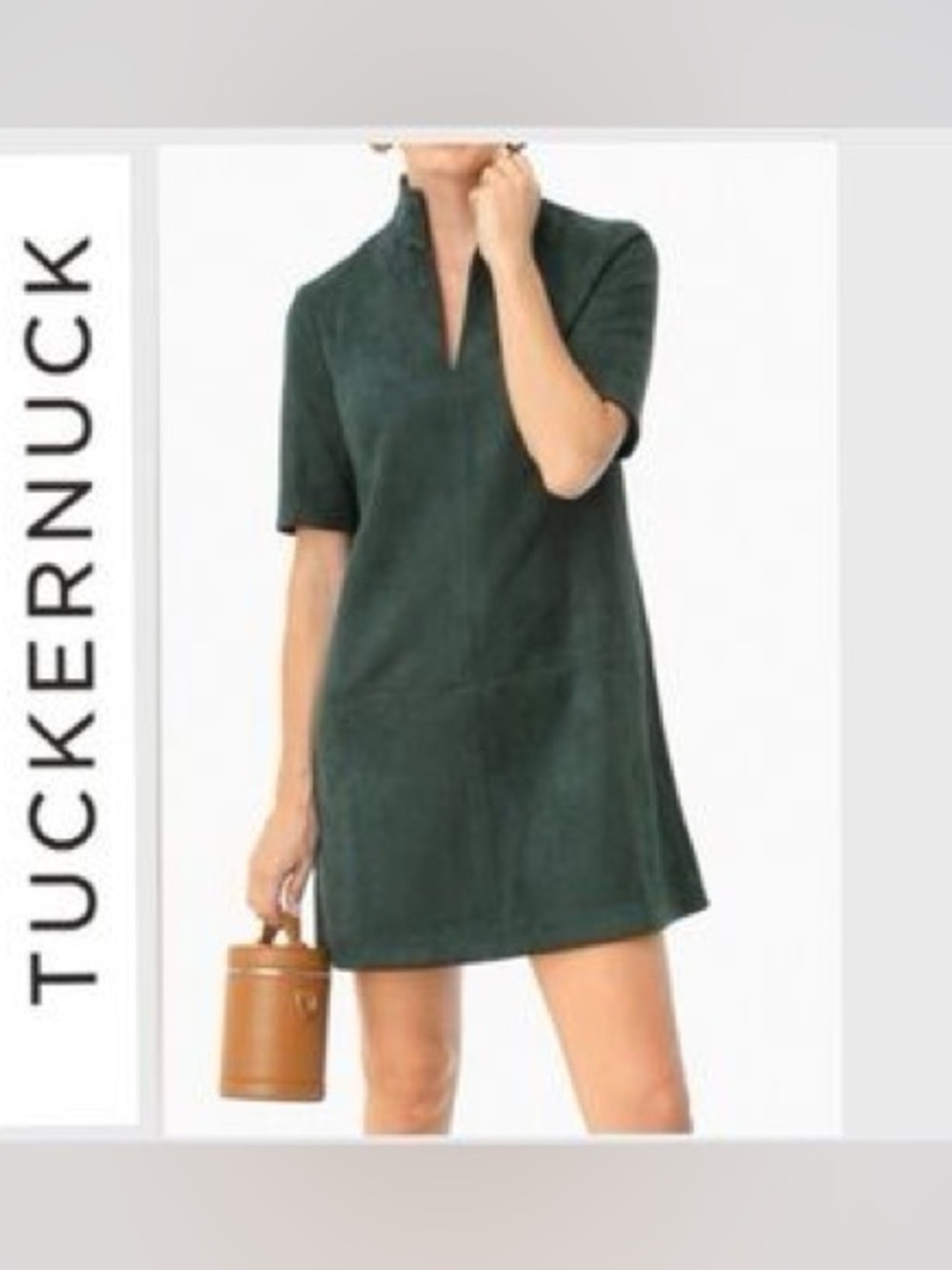 Tuckernuck Dark Green Suede Clifton Dress Size S